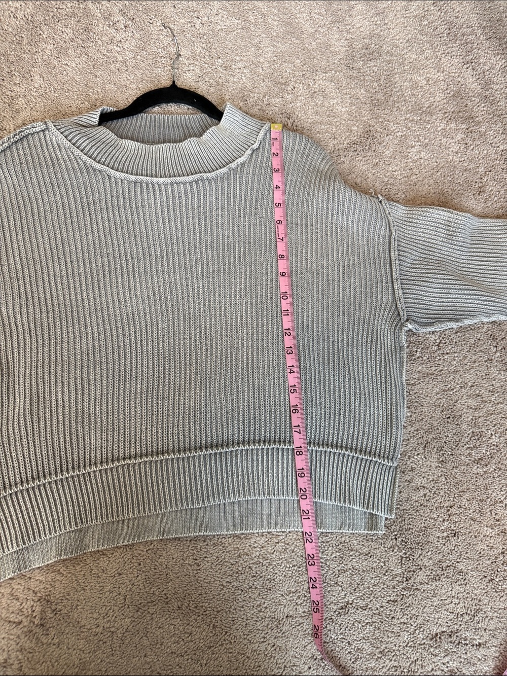 Zenana Outfitters Ribbed Crewneck Sweater - Light Gray - Picture 11 of 12
